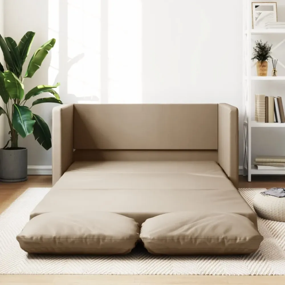 2-I-1 Sovesofa 112X174X55 Cm Kunstlæder Farvet Graa