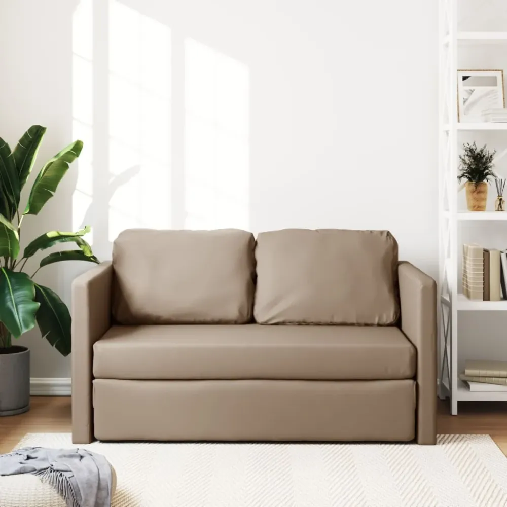 2-I-1 Sovesofa 112X174X55 Cm Kunstlæder Farvet Graa