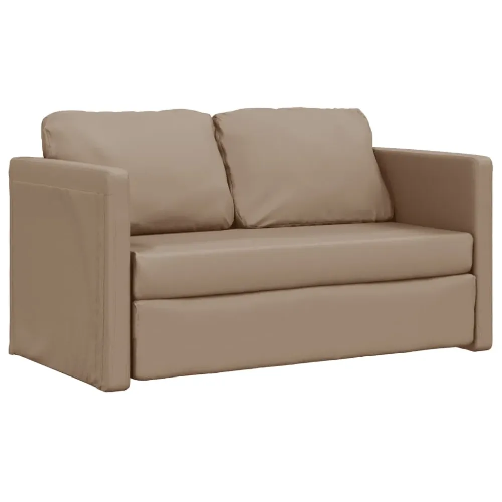 2-I-1 Sovesofa 112X174X55 Cm Kunstlæder Farvet Graa