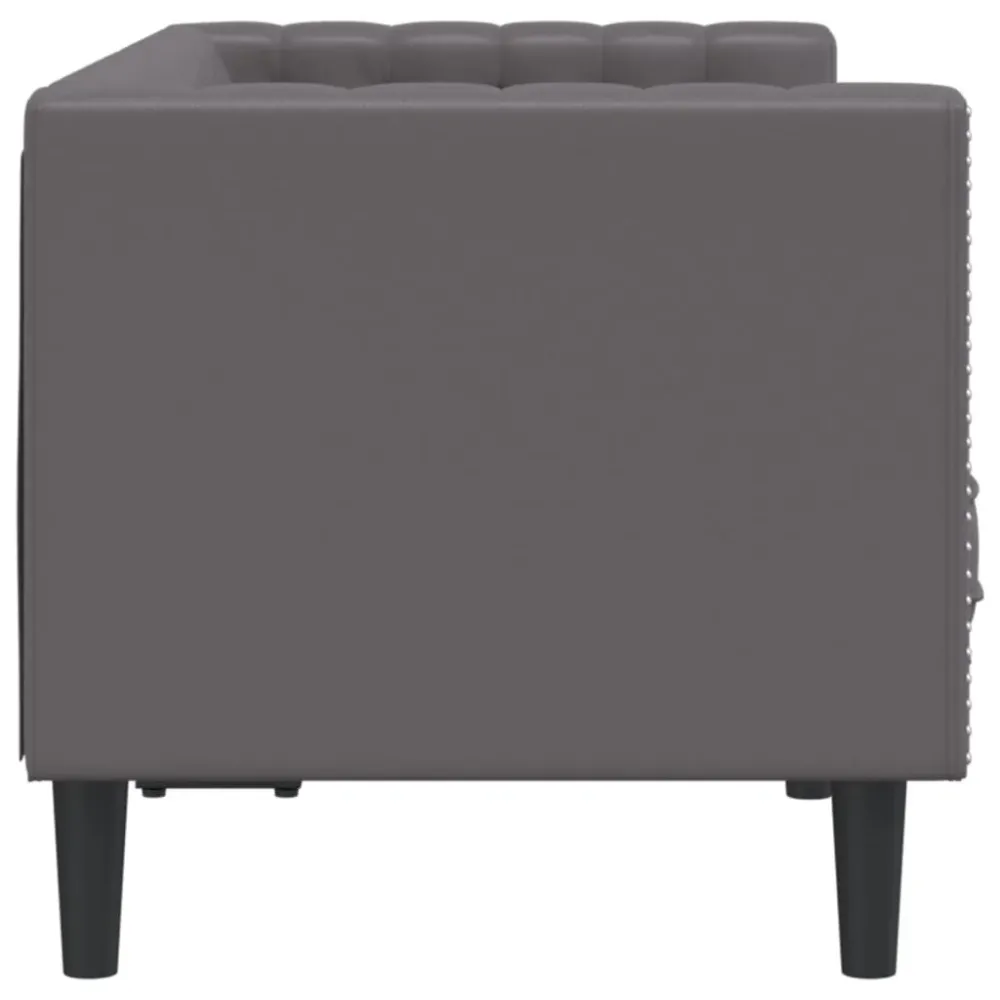 2-Personers Chesterfield-Sofa Kunstlæder Brun