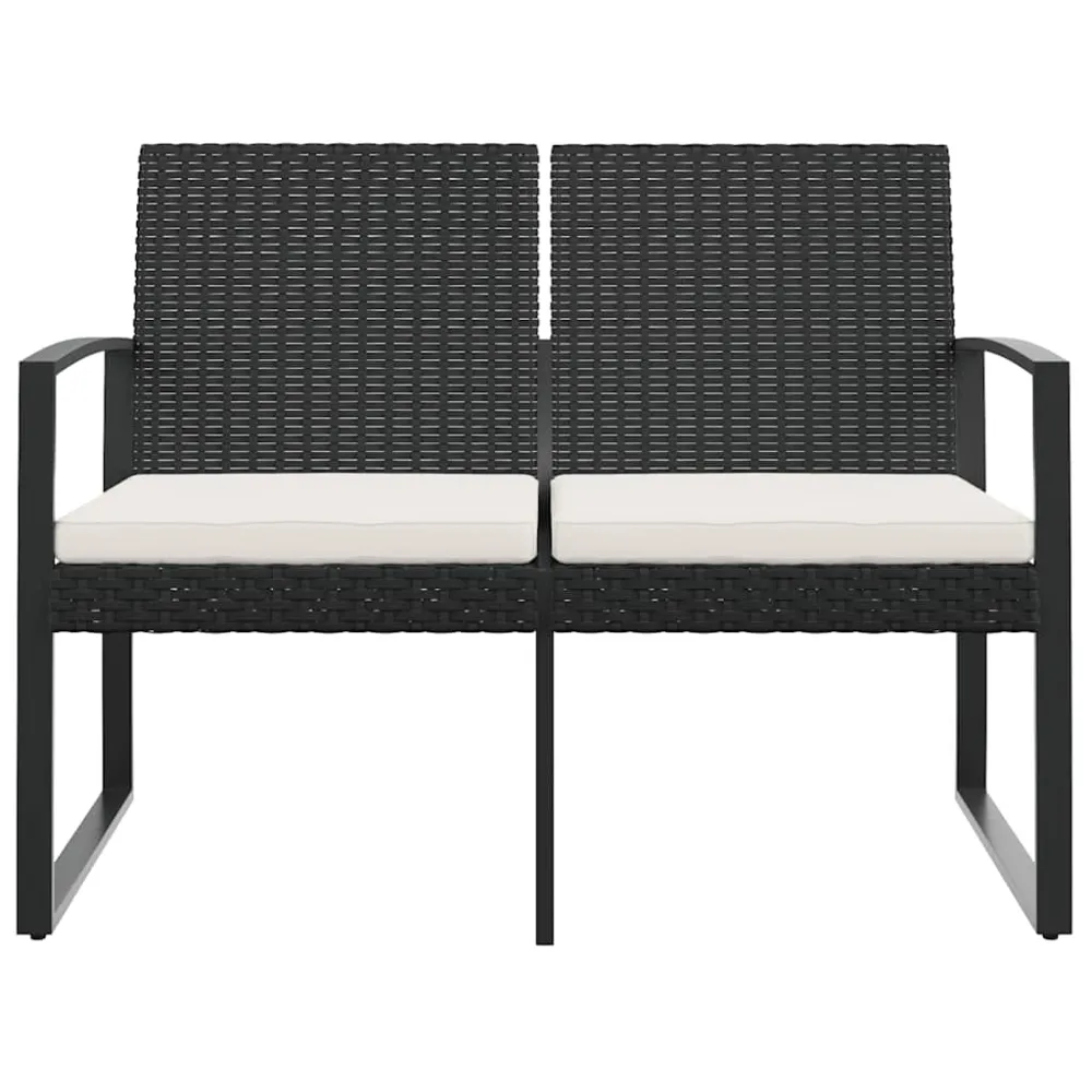 2-personers havebænk med hynder polyrattan charcoal