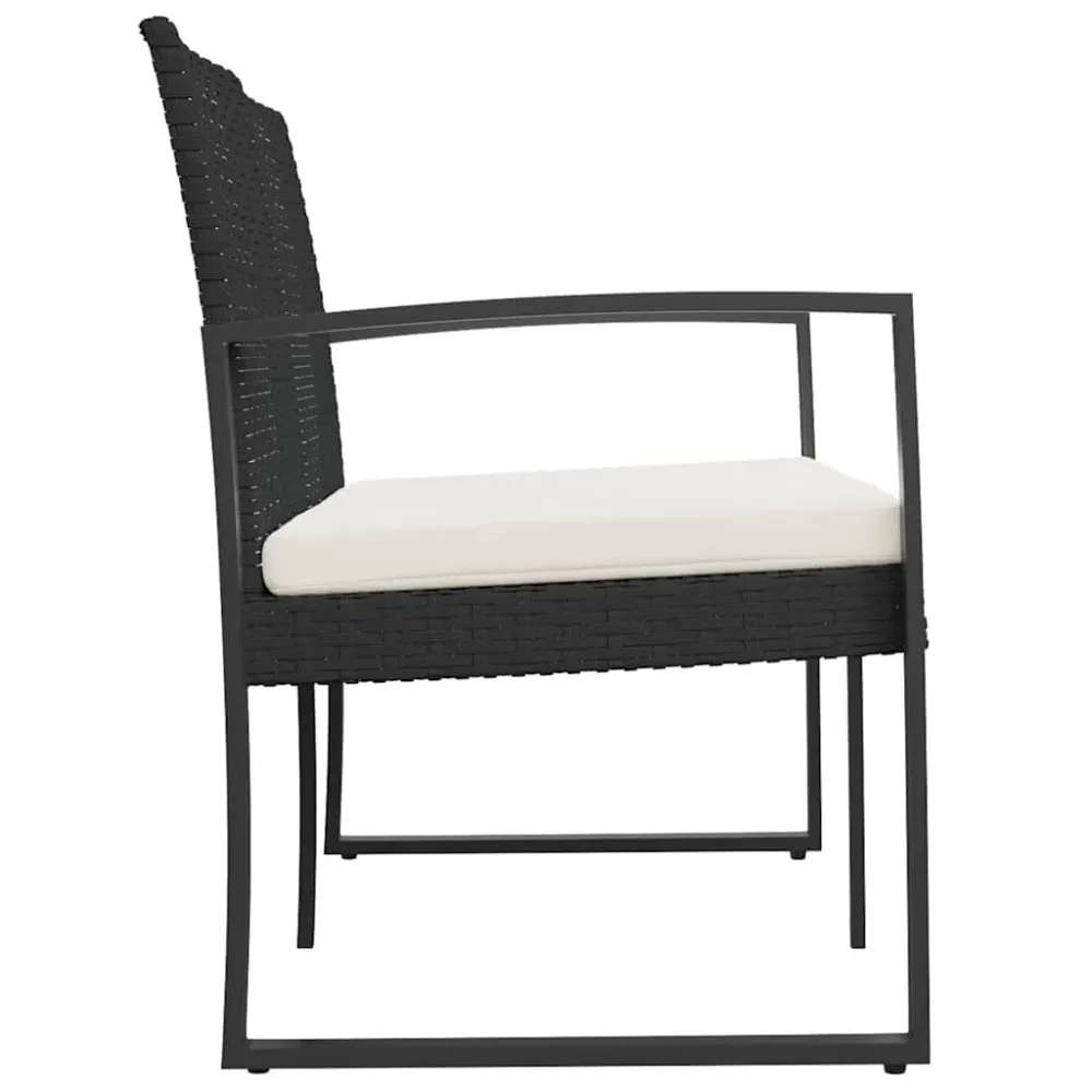 2-personers havebænk med hynder polyrattan charcoal