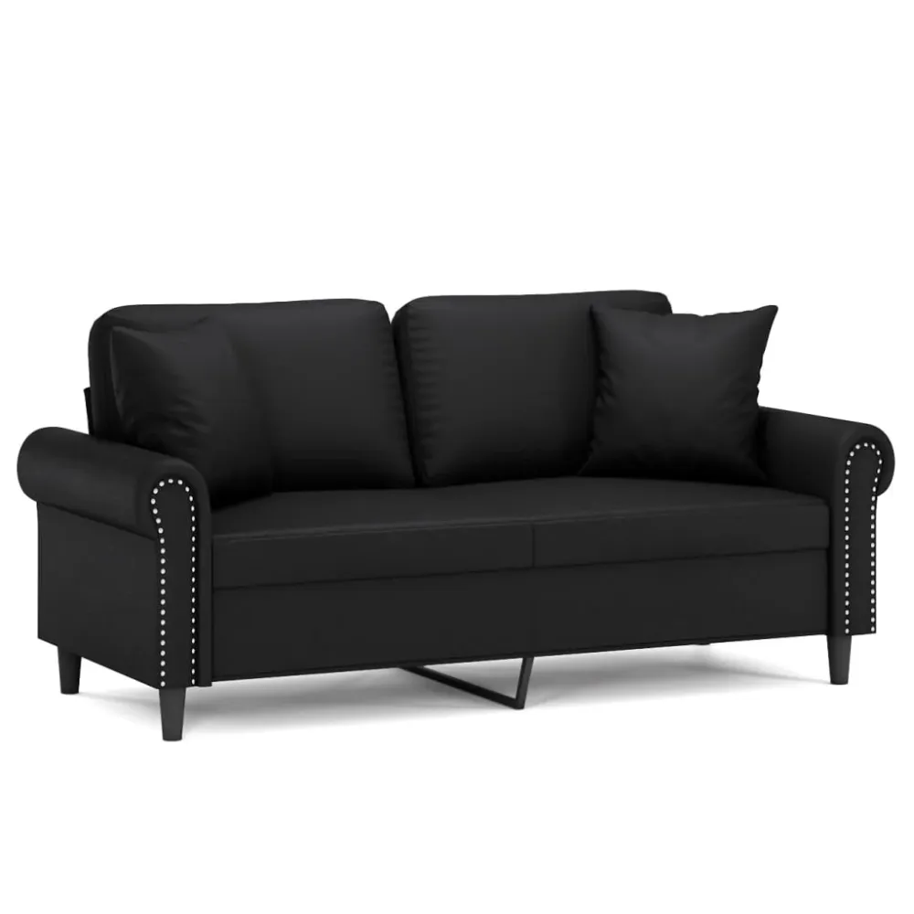 2-Personers Sofa Med Pyntepuder Kunstlæder 120
