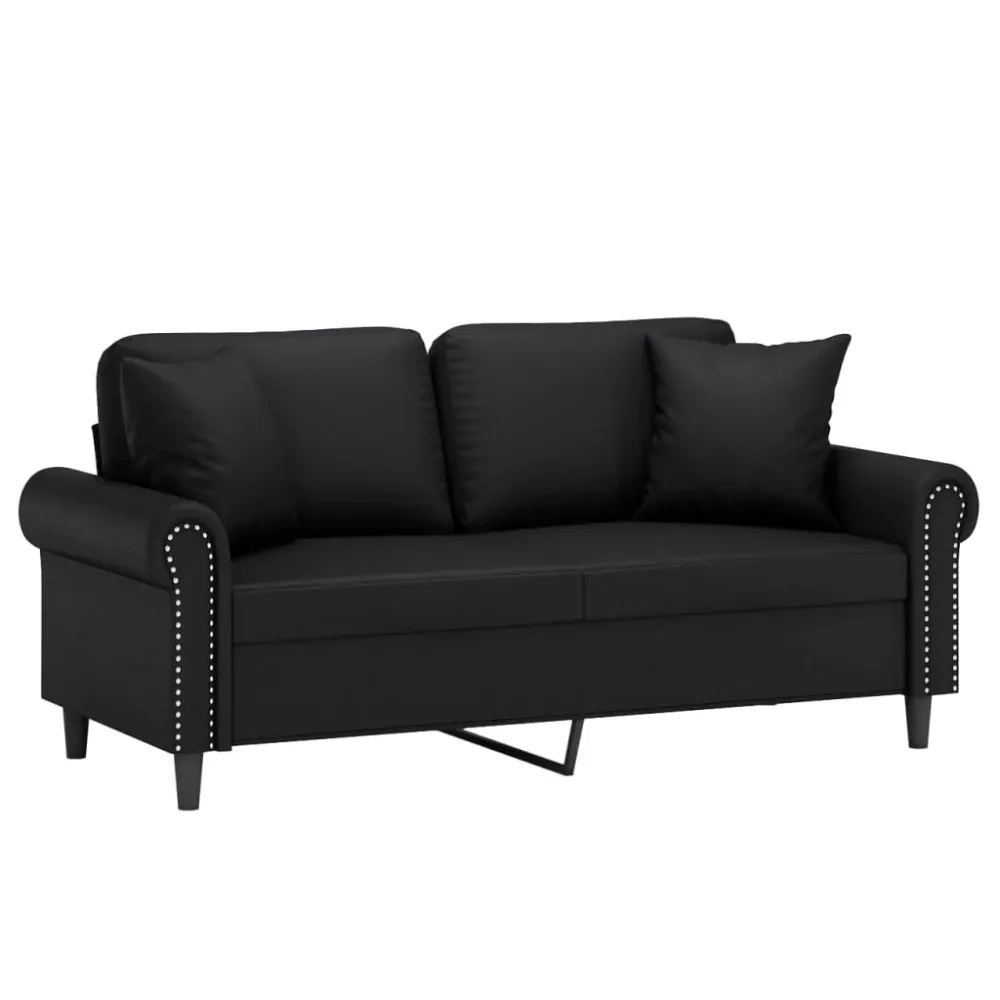 2-Personers Sofa Med Pyntepuder Kunstlæder 120