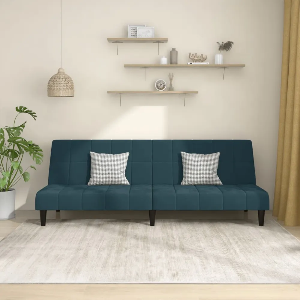 2-Personers Sovesofa Fløjl from USA Blaa