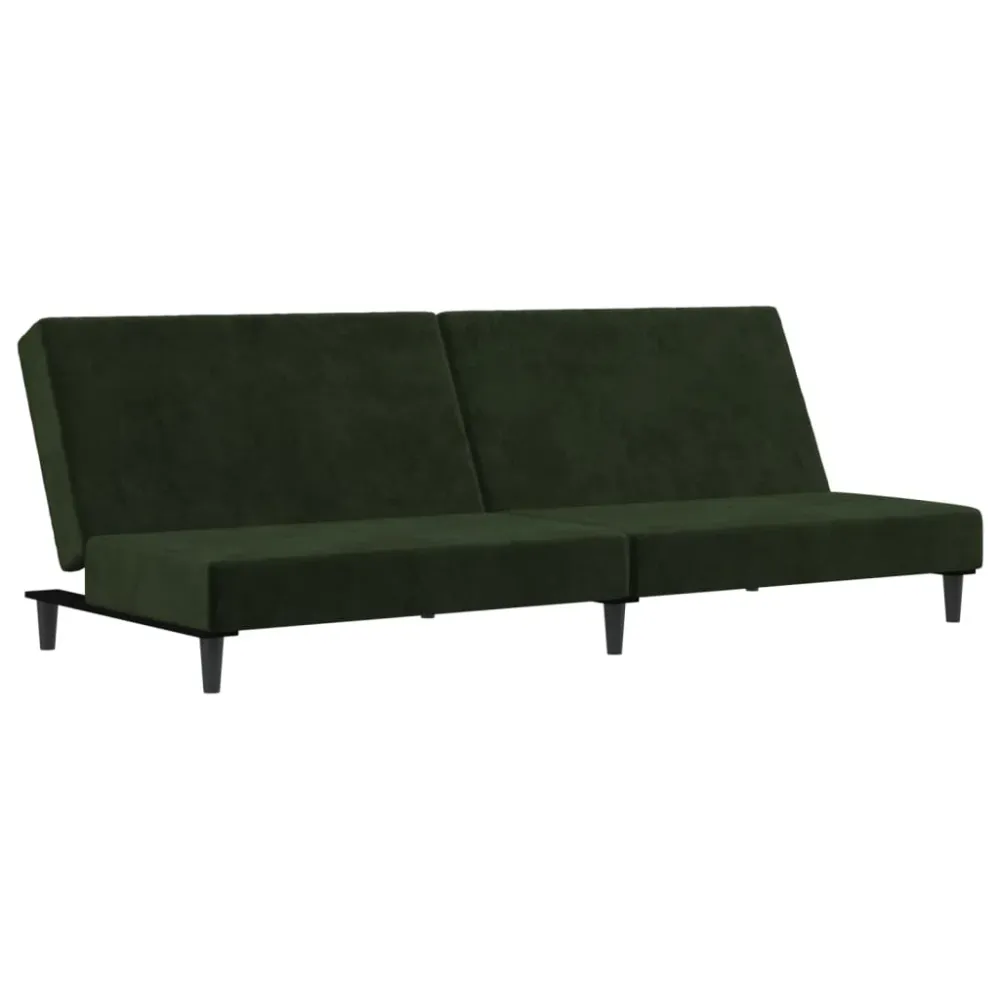 2-Personers Sovesofa Fløjl Yoke Mount Blaa
