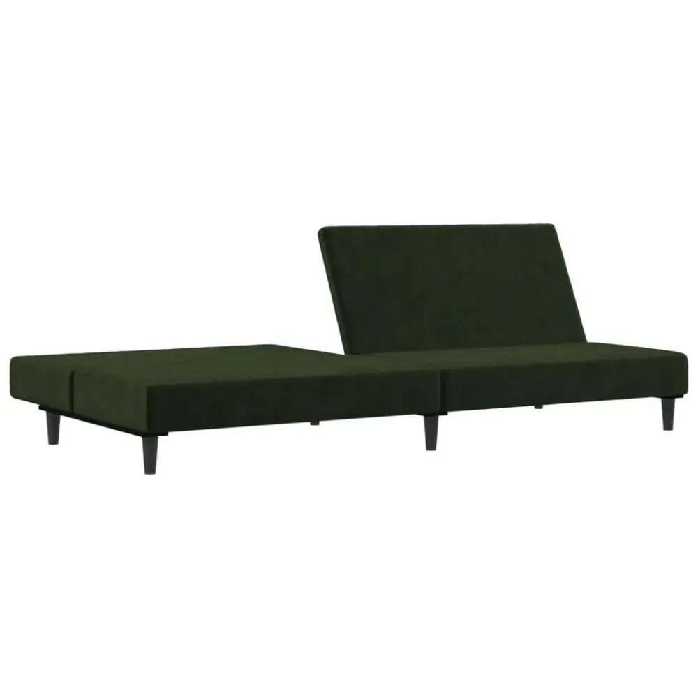 2-Personers Sovesofa Fløjl Yoke Mount Blaa