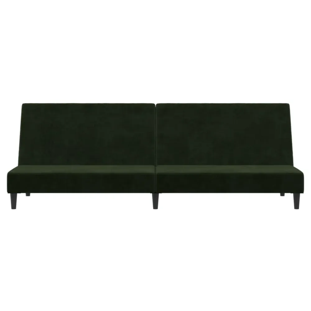 2-Personers Sovesofa Fløjl Yoke Mount Blaa