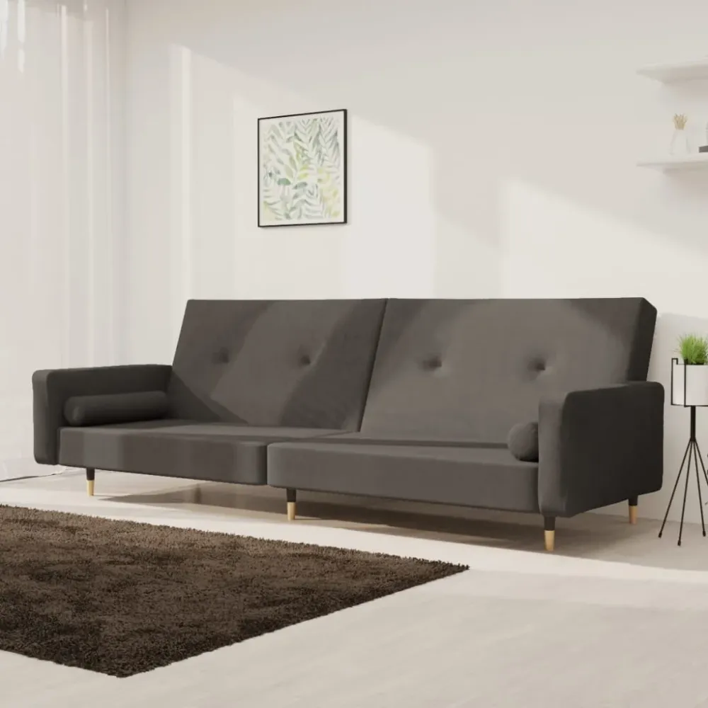 2-Personers Sovesofa Med 2 Puder Fløjl - FAA Compliant Gul