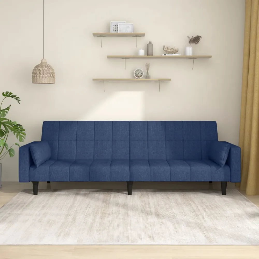 2-Personers Sovesofa Med 2 Puder Stof DO-160 Environmental Testing Sort