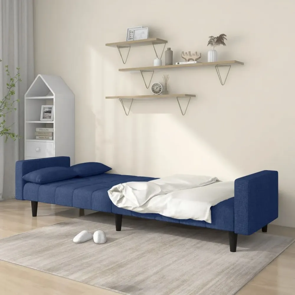 2-Personers Sovesofa Med 2 Puder Stof DO-160 Environmental Testing Sort