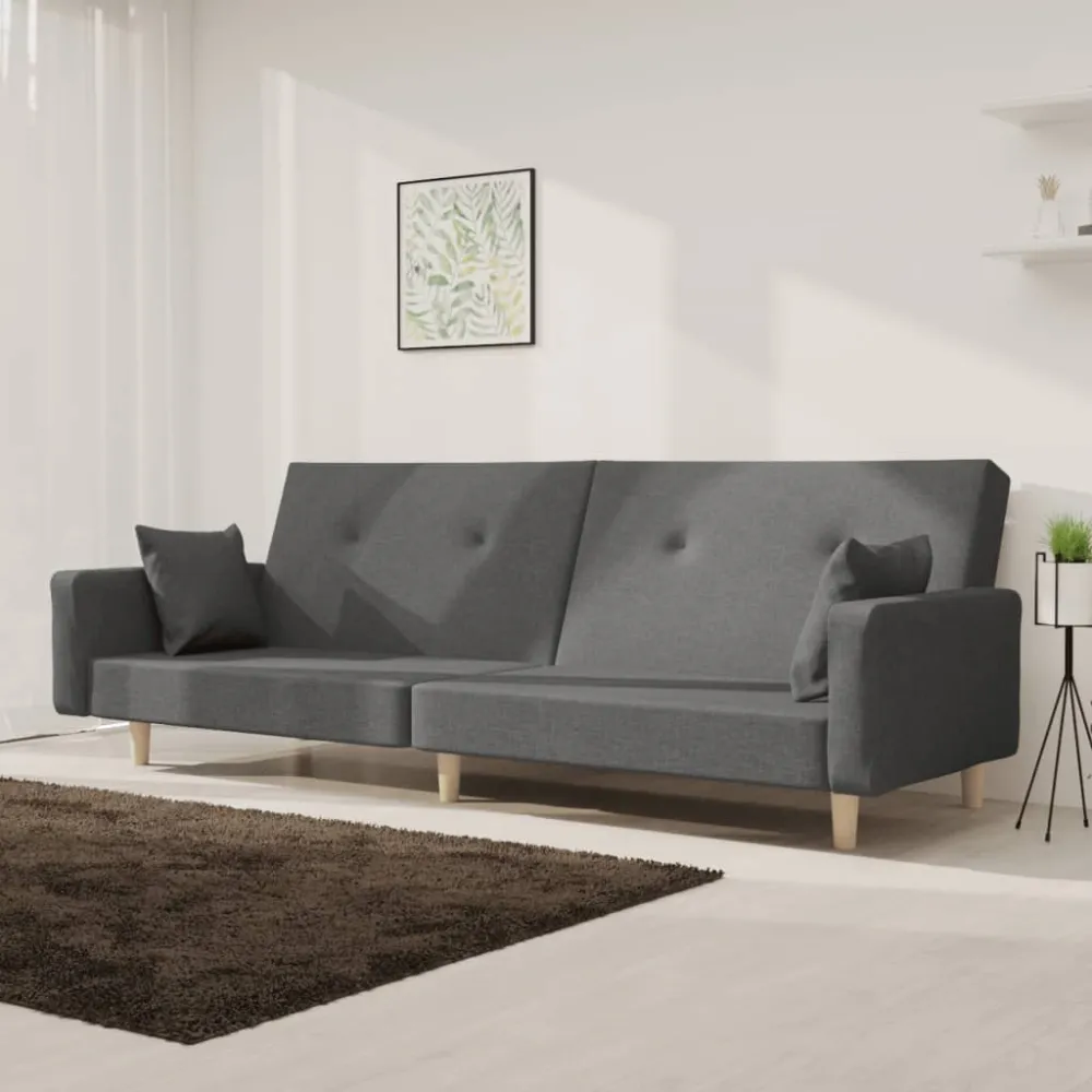 2-Personers Sovesofa Med 2 Puder Stof from USA Sort