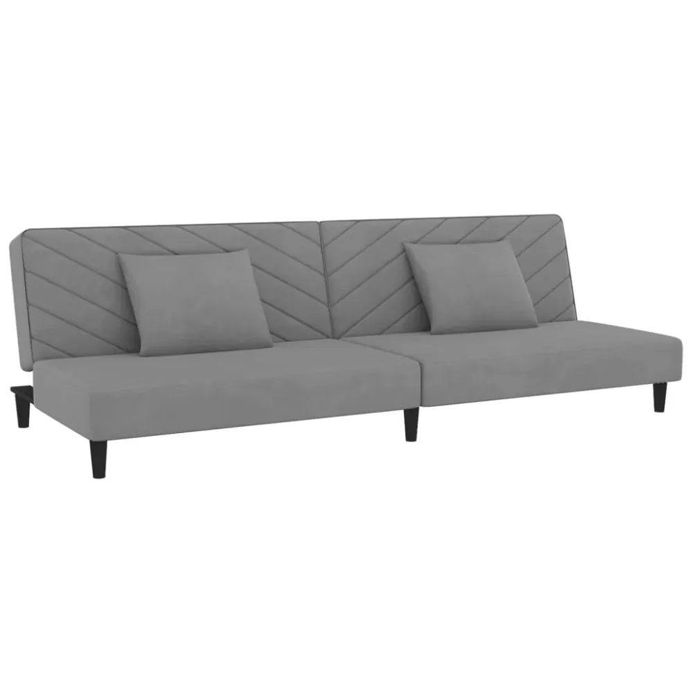 2-Personers Sovesofa Med 2 Puder Velour (TSO-C126b) Sort