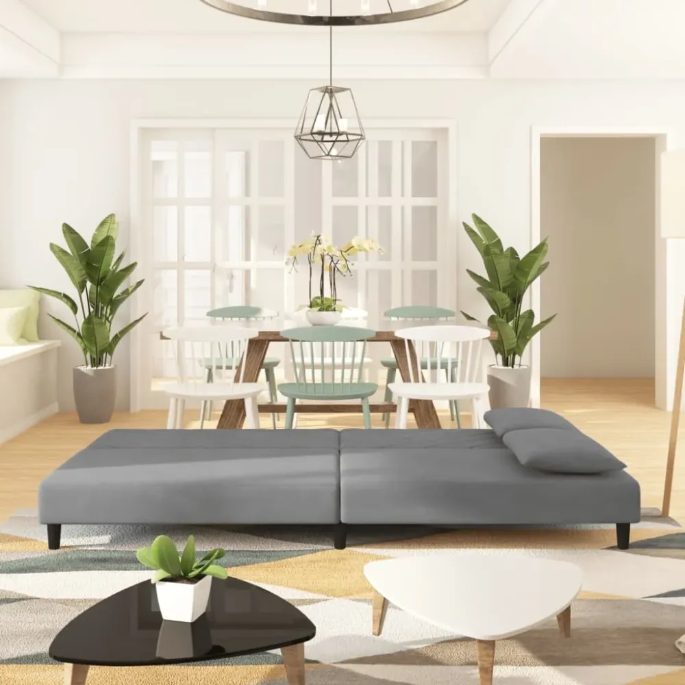 2-Personers Sovesofa Med 2 Puder Velour (TSO-C126b) Sort