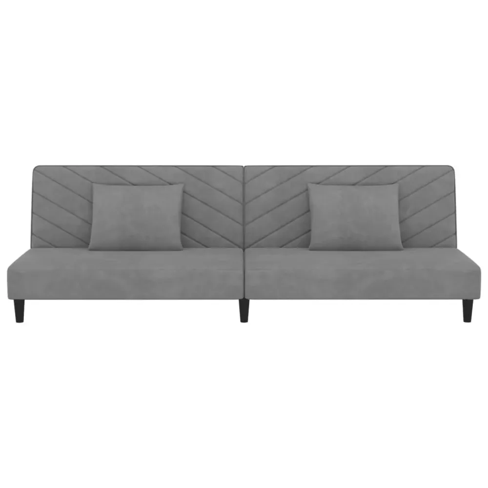 2-Personers Sovesofa Med 2 Puder Velour (TSO-C126b) Sort