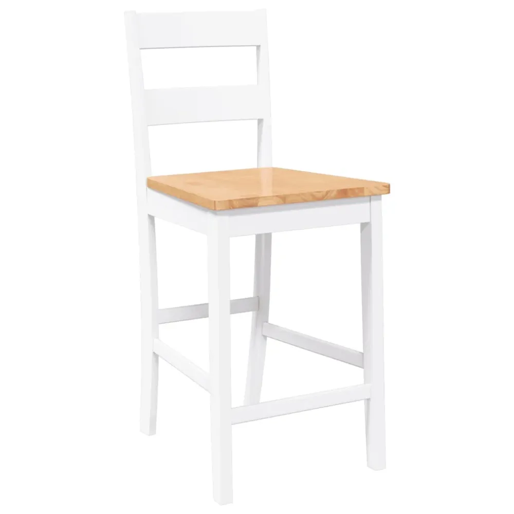 barstole 2 stk. massivt gummitræ alabast