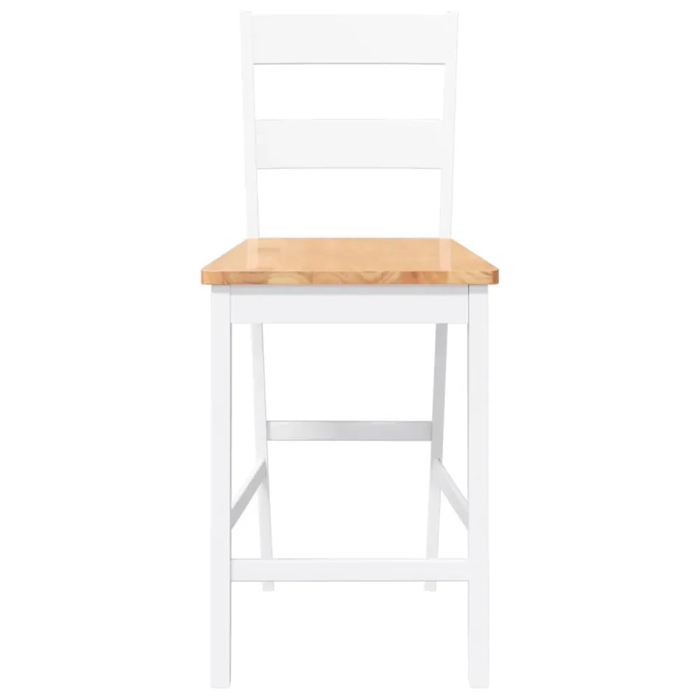 barstole 2 stk. massivt gummitræ alabast