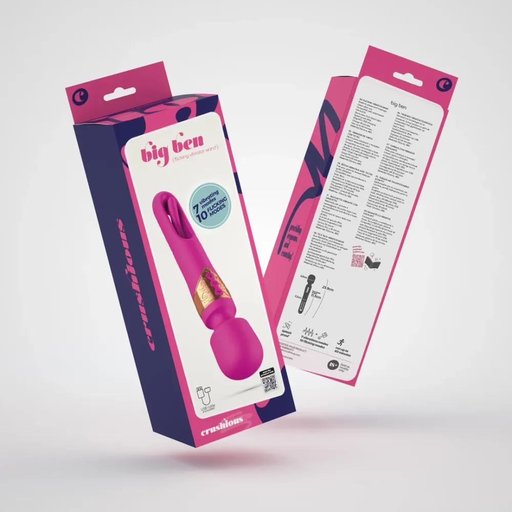 Big Ben - Masajeador de Doble Varita con Parpadeo - Rosa