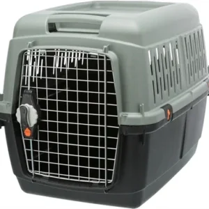 Caisse de transport recyclée Trixie Be Eco, coloris Giona Gris/Anthracite - Cage de transport homologuée, disponible en 2...