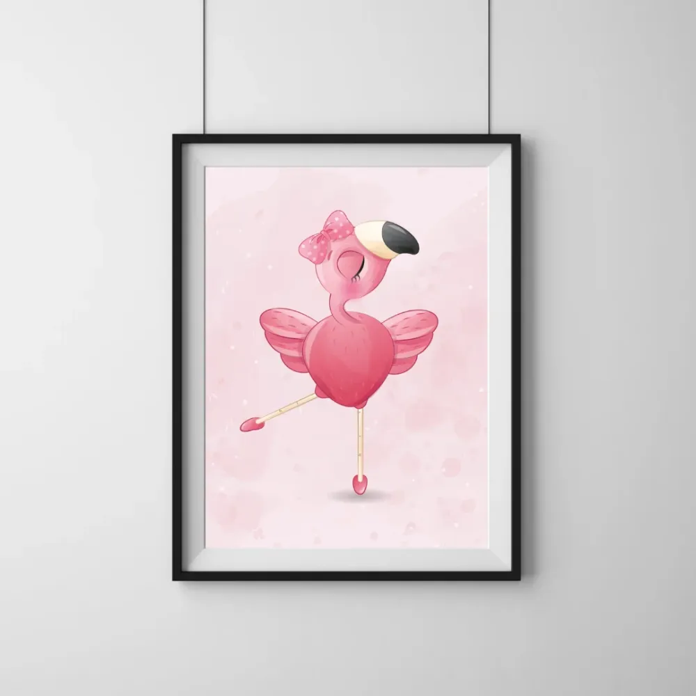 Dancing Flamingo 2 Salmon 500x700