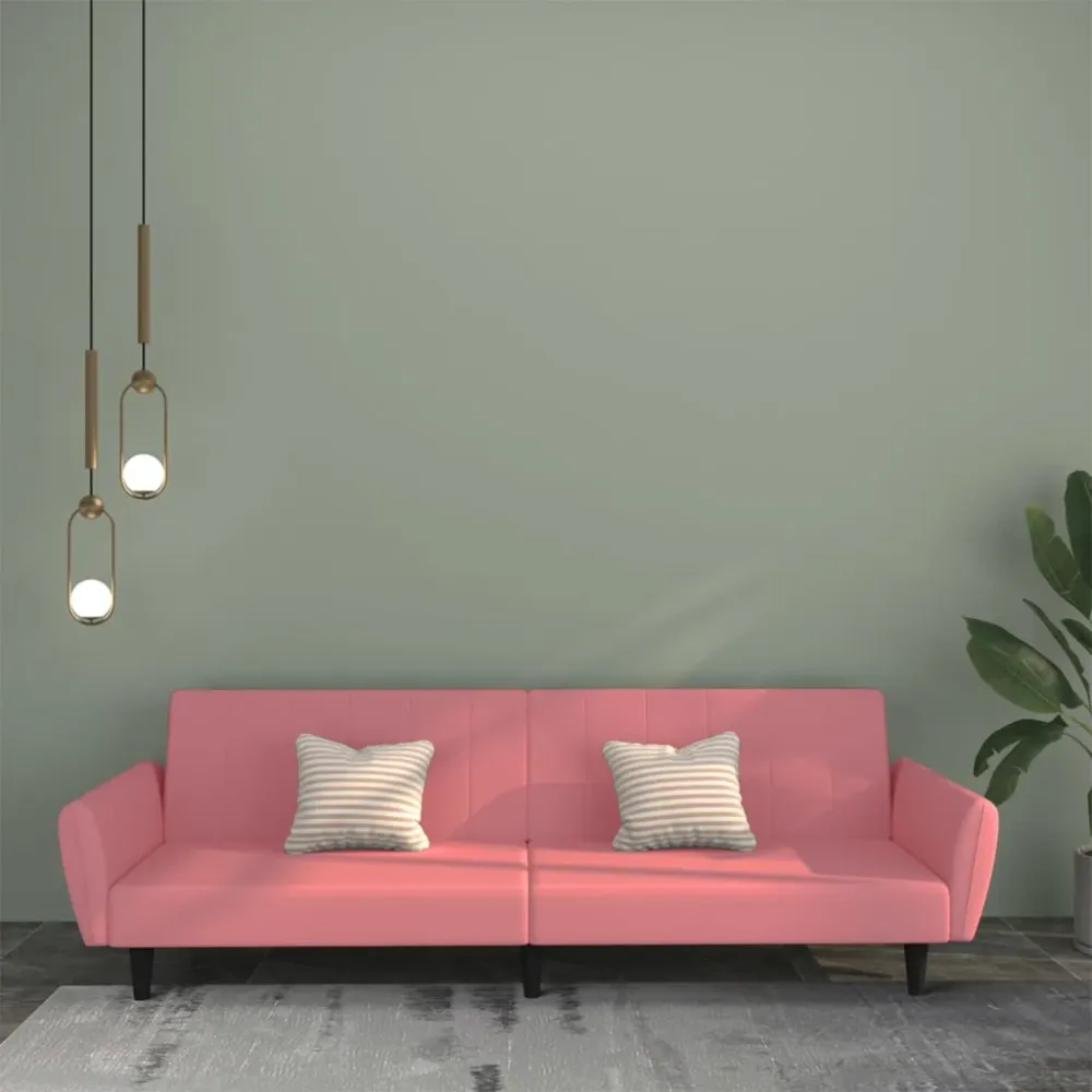 Digitalt Lydpanel 2-Personers Sovesofa Fløjl Sort