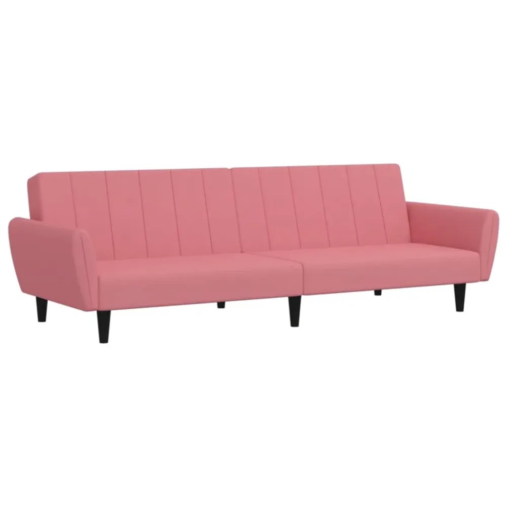 Digitalt Lydpanel 2-Personers Sovesofa Fløjl Sort
