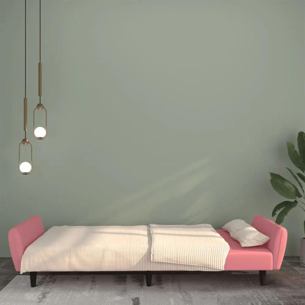 Digitalt Lydpanel 2-Personers Sovesofa Fløjl Sort