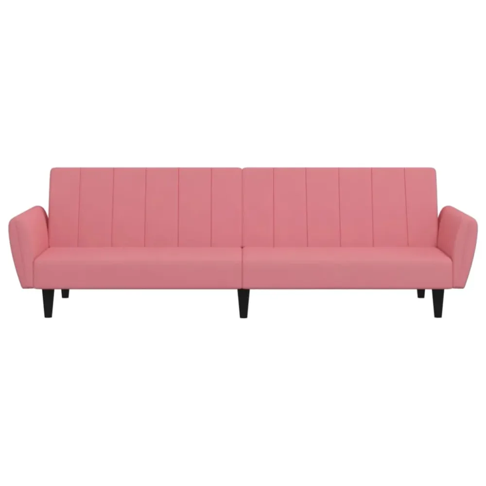 Digitalt Lydpanel 2-Personers Sovesofa Fløjl Sort