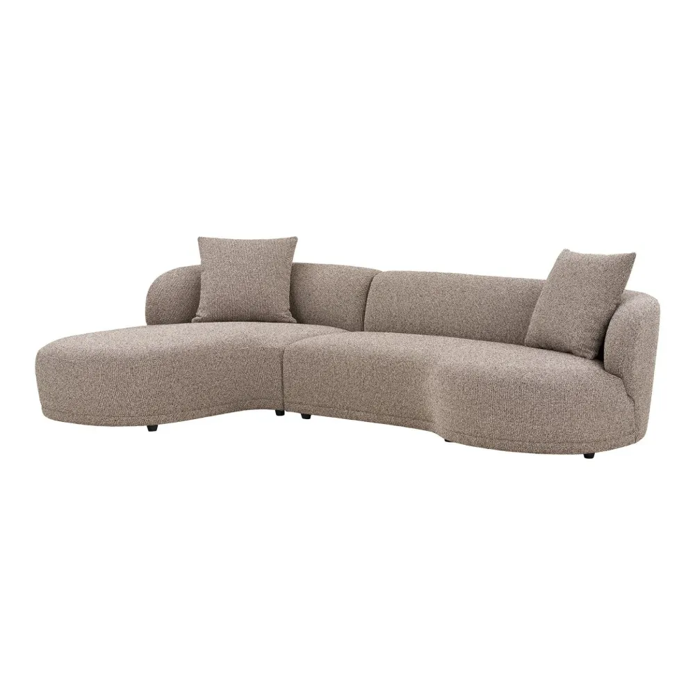 Digitalt Lydpanel Brun Loungesofa med 2 puder
