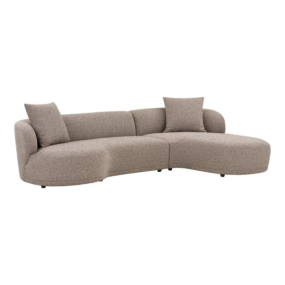 Digitalt Lydpanel Brun Loungesofa med 2 puder