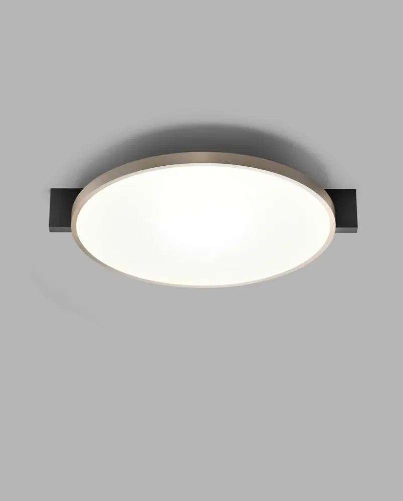 Digitalt Lydpanel Inlay C2 Disc matsort satinguld LED loftslampe