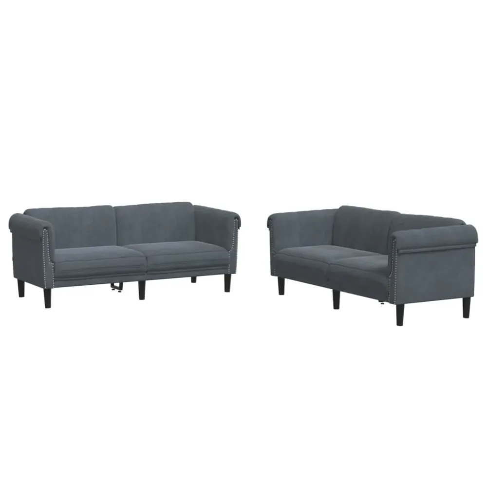 Digitalt Lydpanel Sofasæt 2 Dele Velour Sort