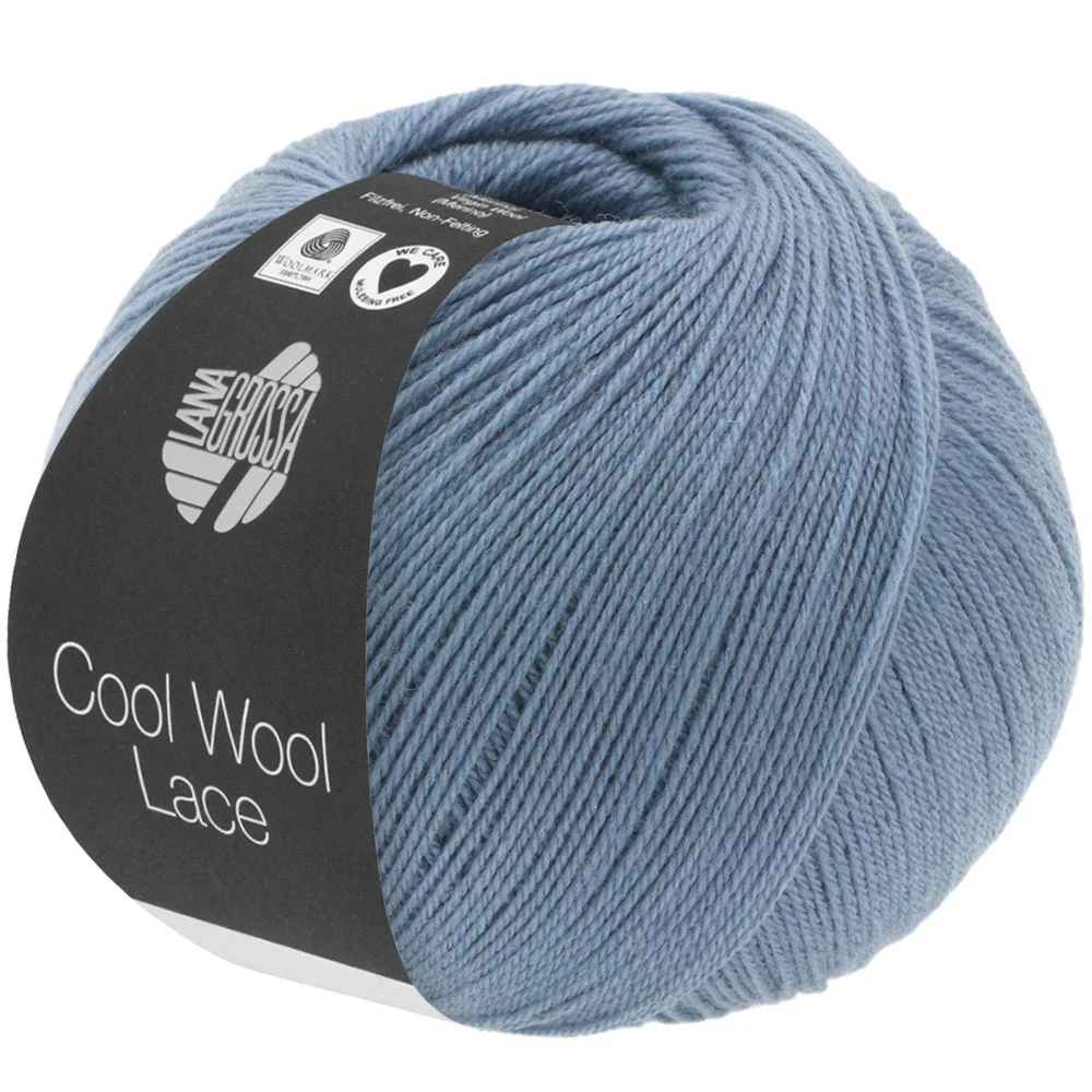 02 Dueblå, Cool Fåreuld Lace, Lana Grossa | WAAS | Bluetooth