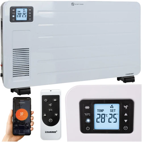 Elradiator 2300W Wi-Fi, fjärrkontroll och turbovärmefunktion Svart