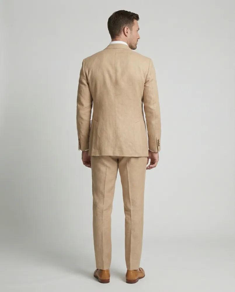Elvaro | Chic herre jakkesæt 2 dele let og moderne design til business fest og bryllup | Jakkesæt Beige