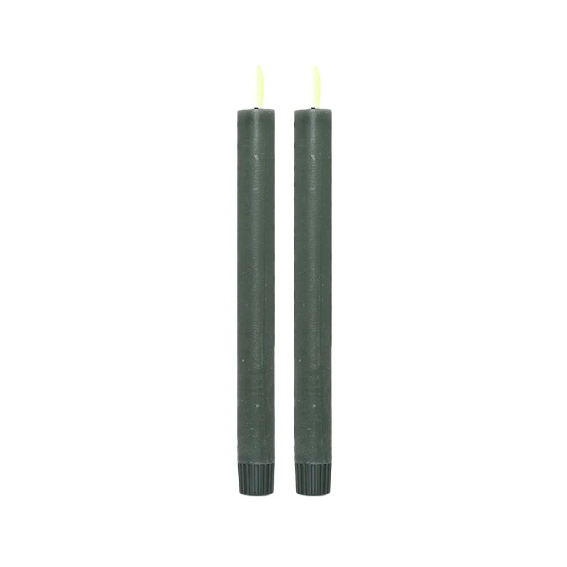 ENJOY LED stagelys 2-pak Ø2,2xH22 cm grøn