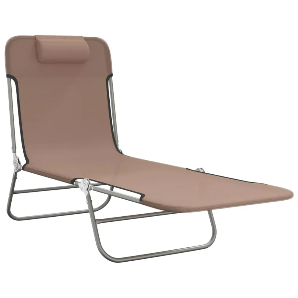 foldbare liggestole 2 stk. textilene og metal brun
