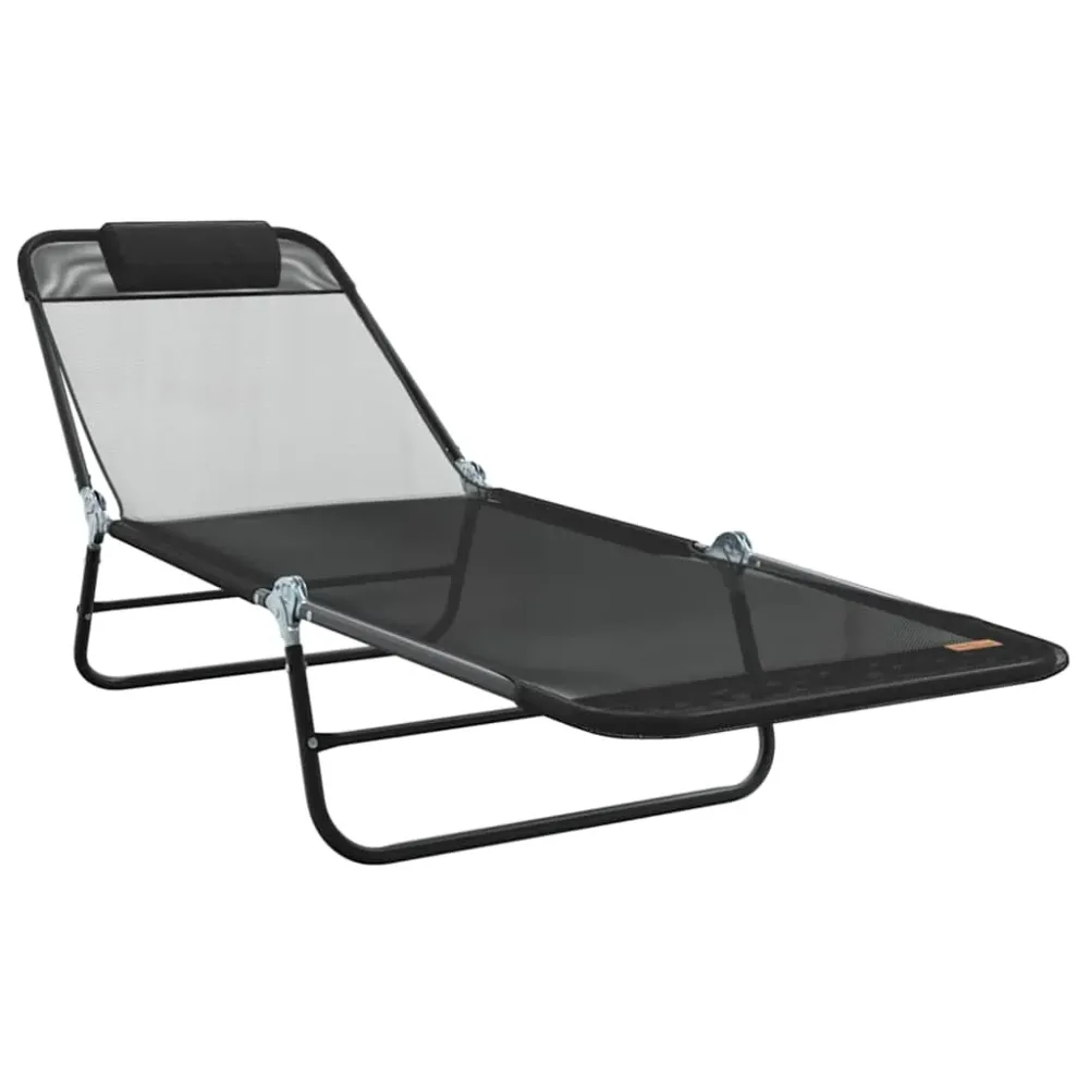 Foldestol 2 pcs Midnight 182 x 55 x 85,5 cm Textilene
