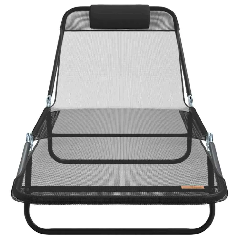 Foldestol 2 pcs Midnight 182 x 55 x 85,5 cm Textilene