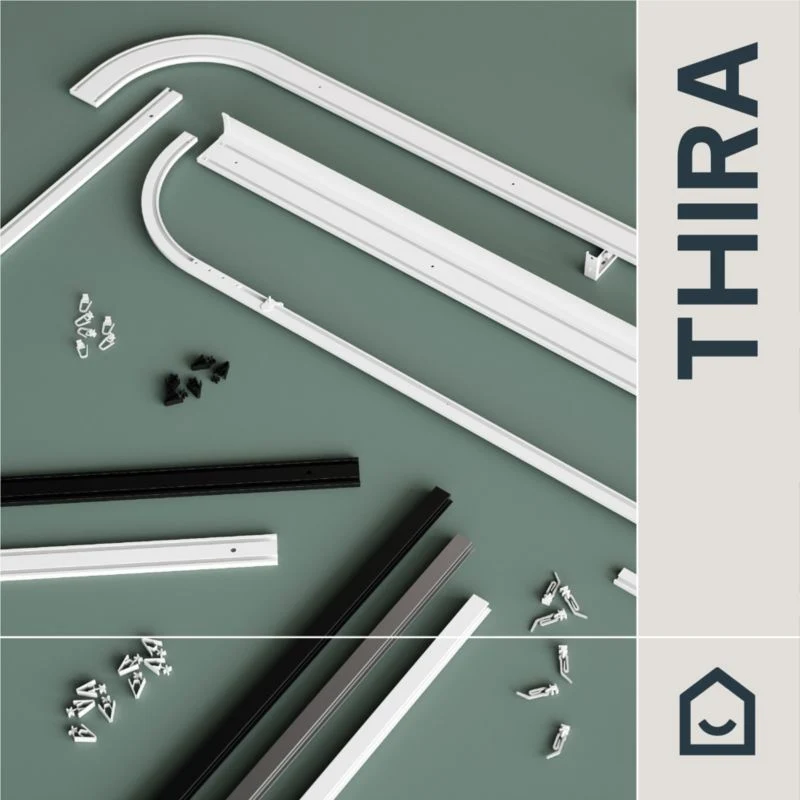 GoodHome Thira 2-spors loftskinne i mat-sort 160 cm