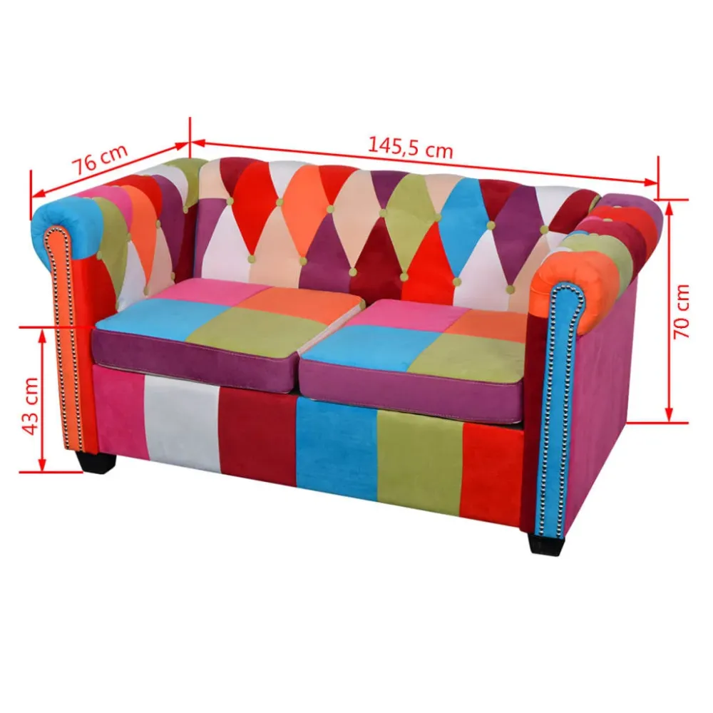GPS Navigator 2-personers Chesterfield Sofa Stof