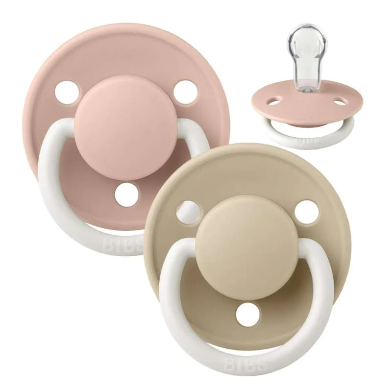 GPS Navigator BIBS Rund De Lux Sut - 2-Pak - Onesize - Silikone - GLOW - Blush/Vanilla