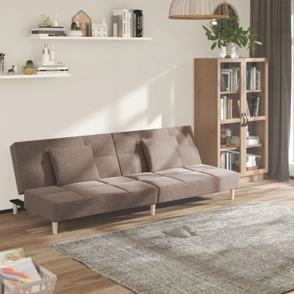 Handheld Transceiver 2-Personers Sovesofa Med 2 Puder Stof Blaa