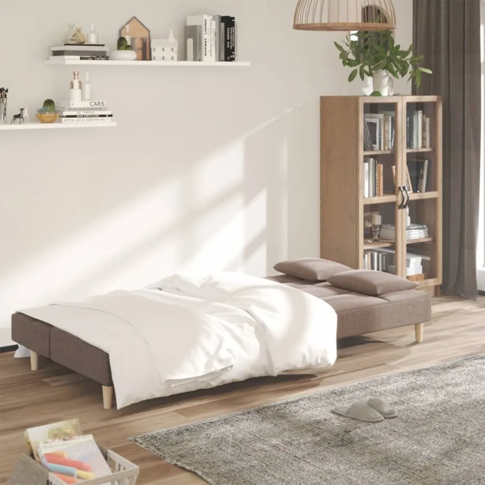 Handheld Transceiver 2-Personers Sovesofa Med 2 Puder Stof Blaa