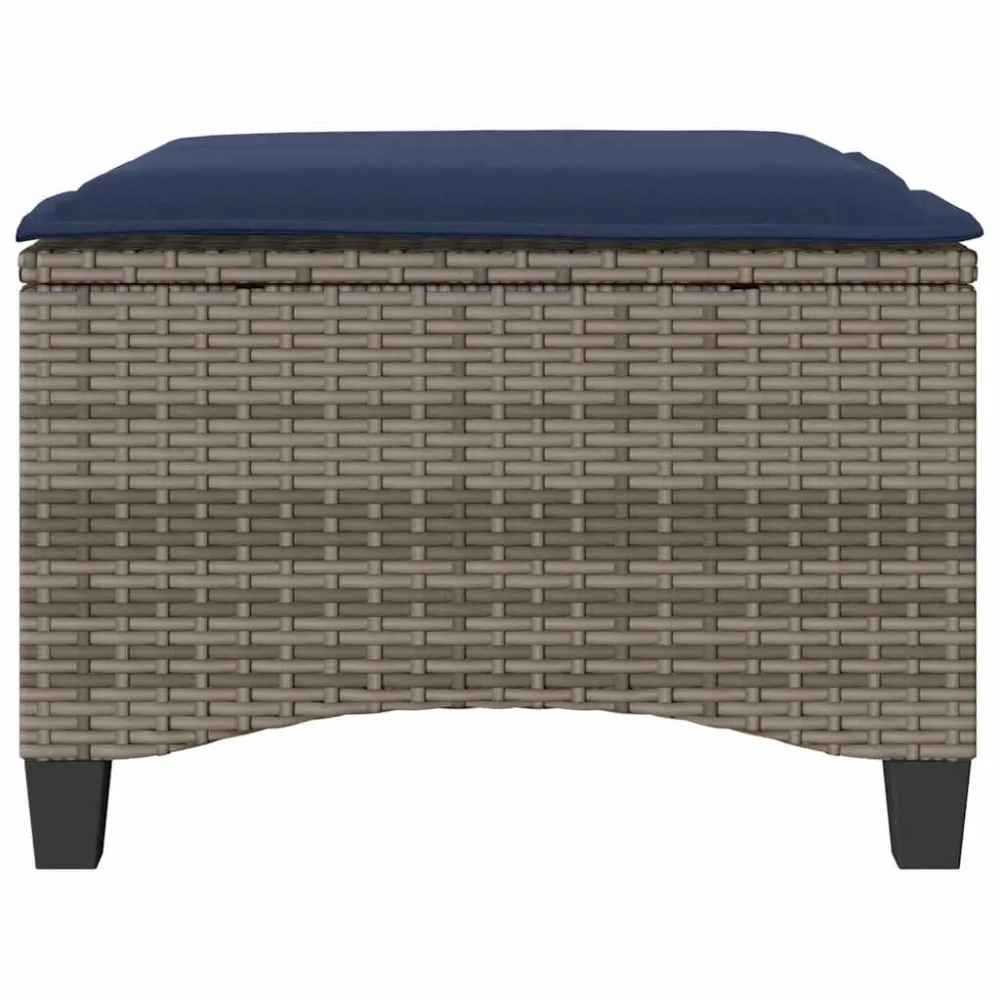 havestole med hynder 2 stk. 55x55x36 cm polyrattan grå
