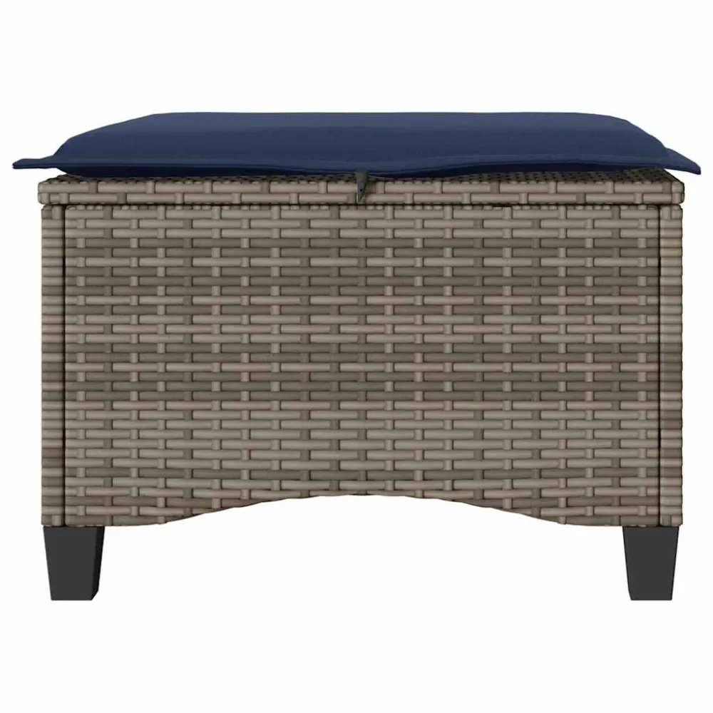 havestole med hynder 2 stk. 55x55x36 cm polyrattan grå