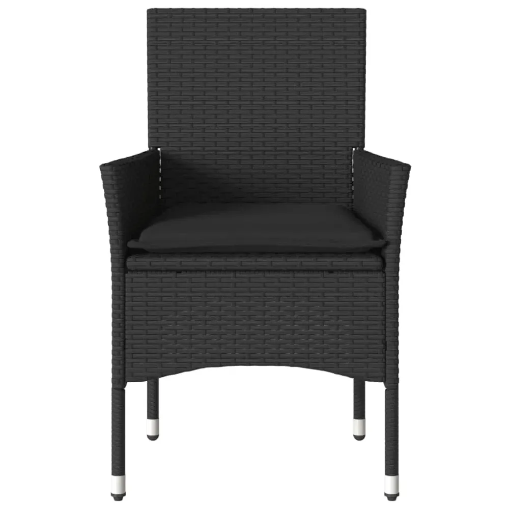 havestole med hynder 2 stk. polyrattan charcoal