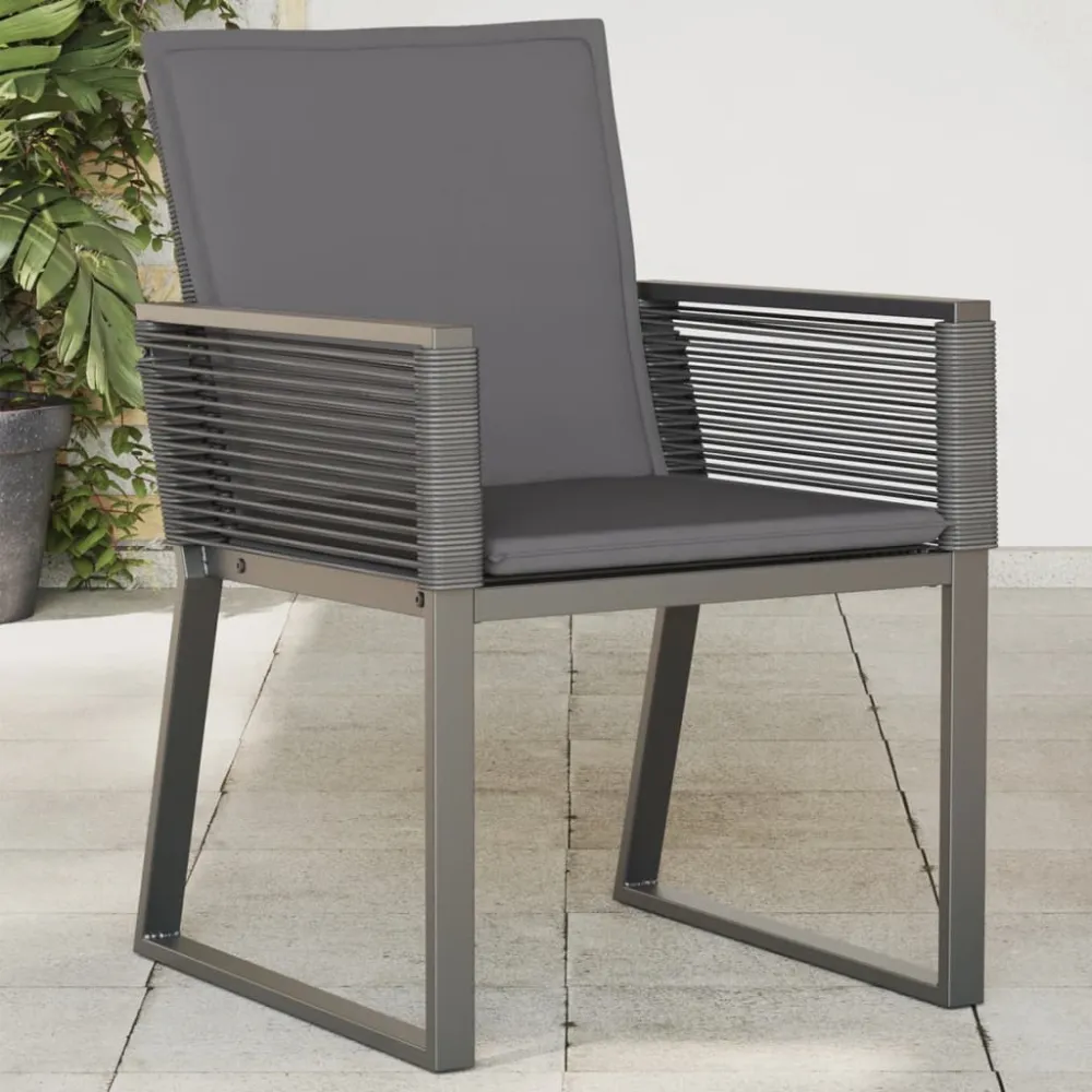 havestole med hynder 2 stk. polyrattan onyx