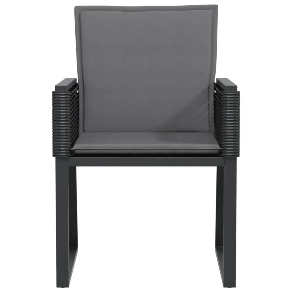 havestole med hynder 2 stk. polyrattan onyx