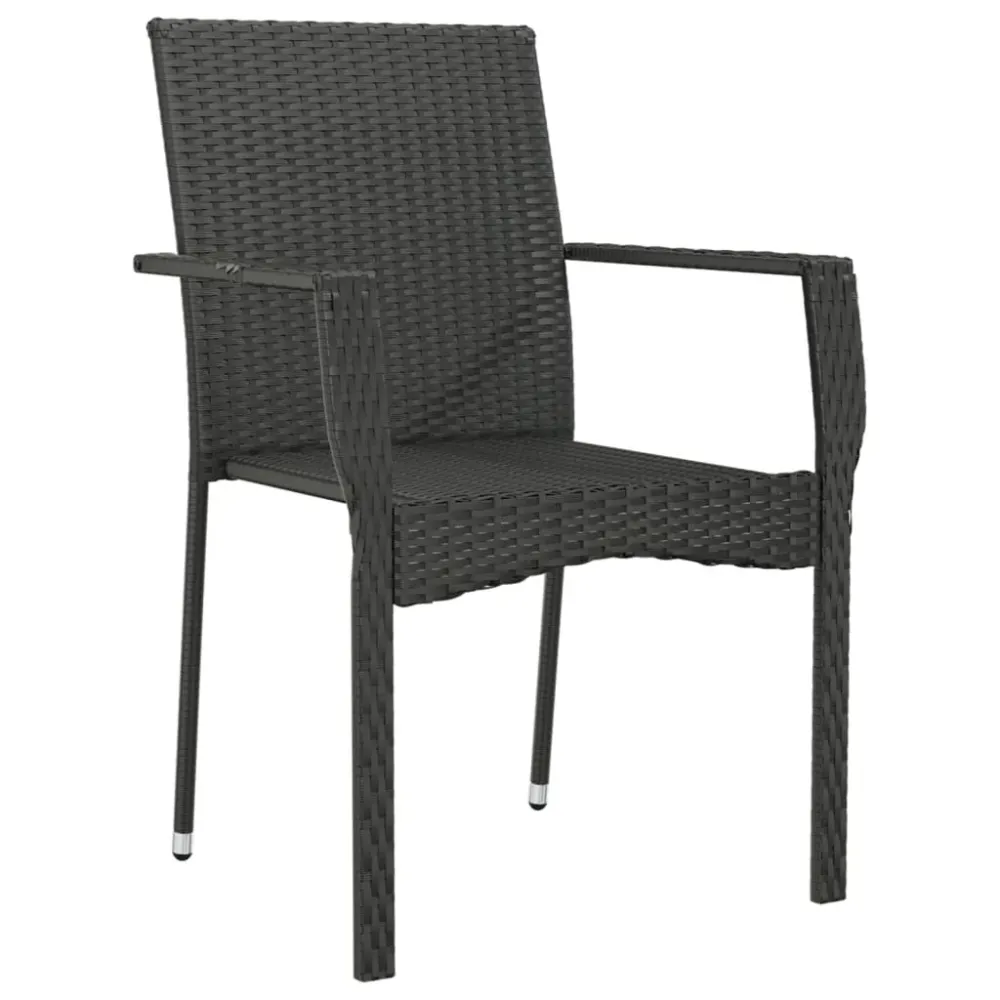 havestole med hynder 2 stk. polyrattan onyx